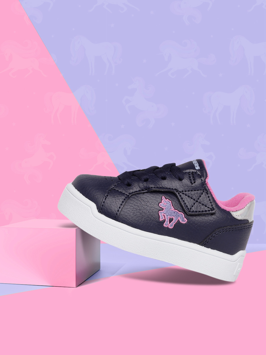 

Skechers Girls Navy Blue Embroidered Slip-On Sneakers