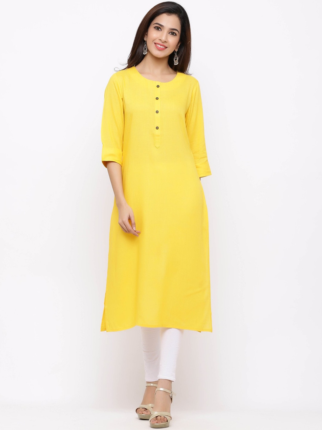 

ZOLA Women Yellow Kurta with Pockets