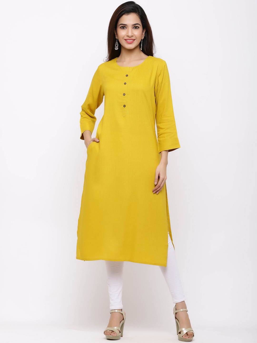 

ZOLA Women Mustard Yellow A-line Kurta