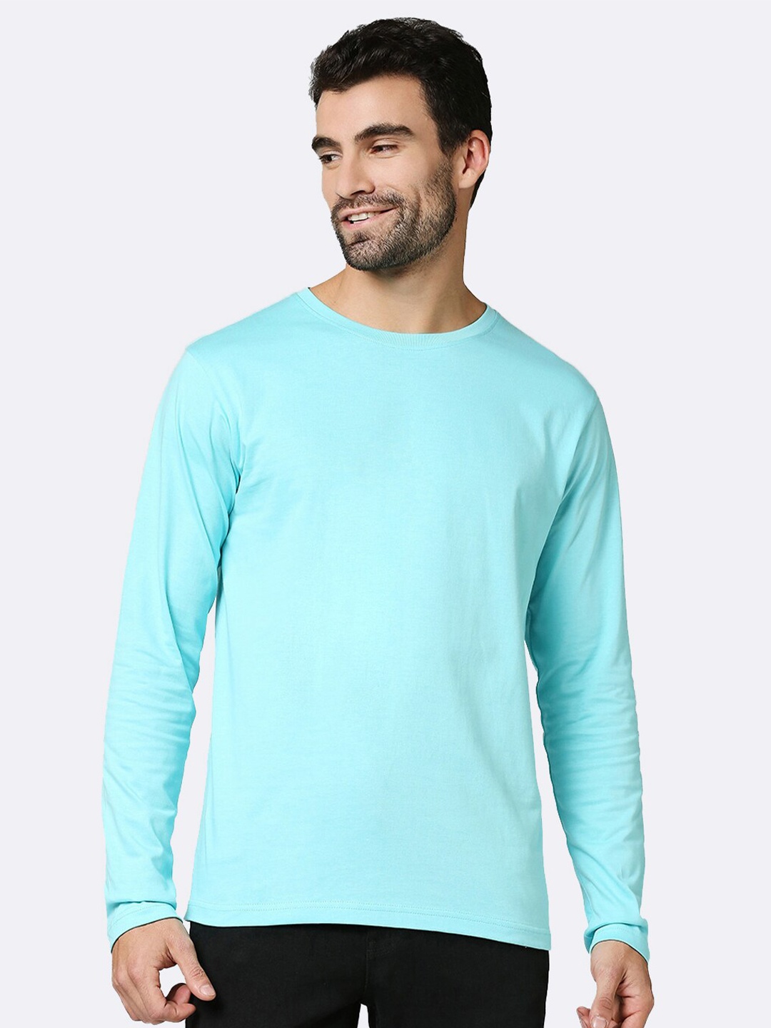 

Bewakoof Men Sea Green Solid Cotton Pure Cotton T-shirt