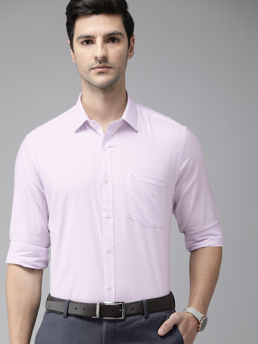 

Arrow Men Lavender Opaque Pure Cotton Formal Shirt