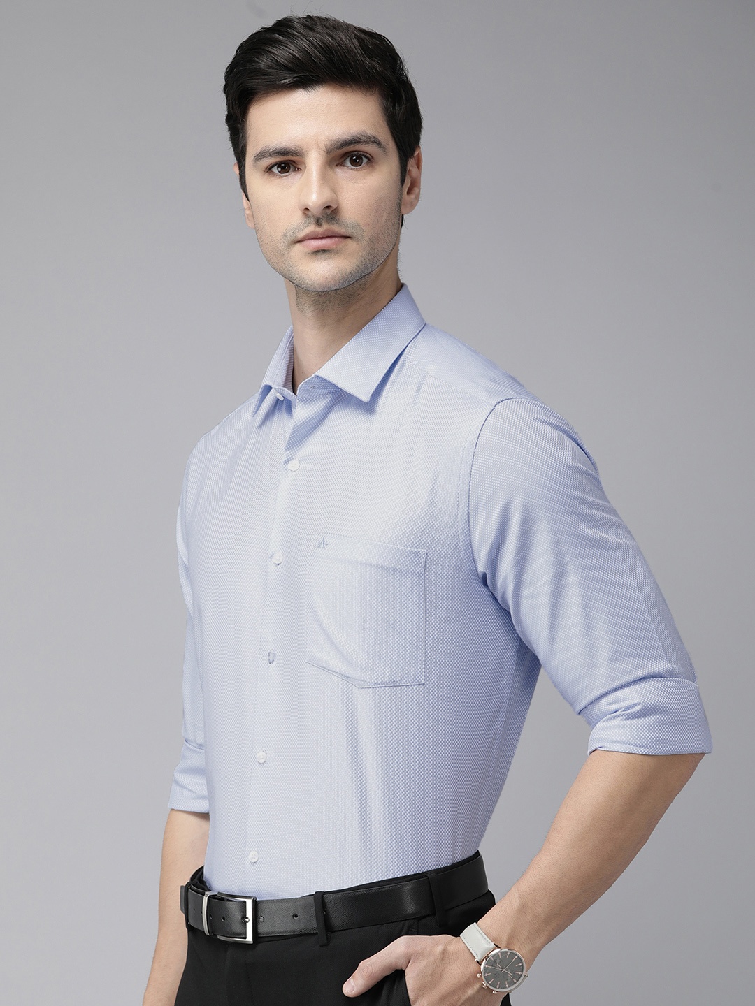 

Arrow Men Blue Opaque Pure Cotton Formal Shirt