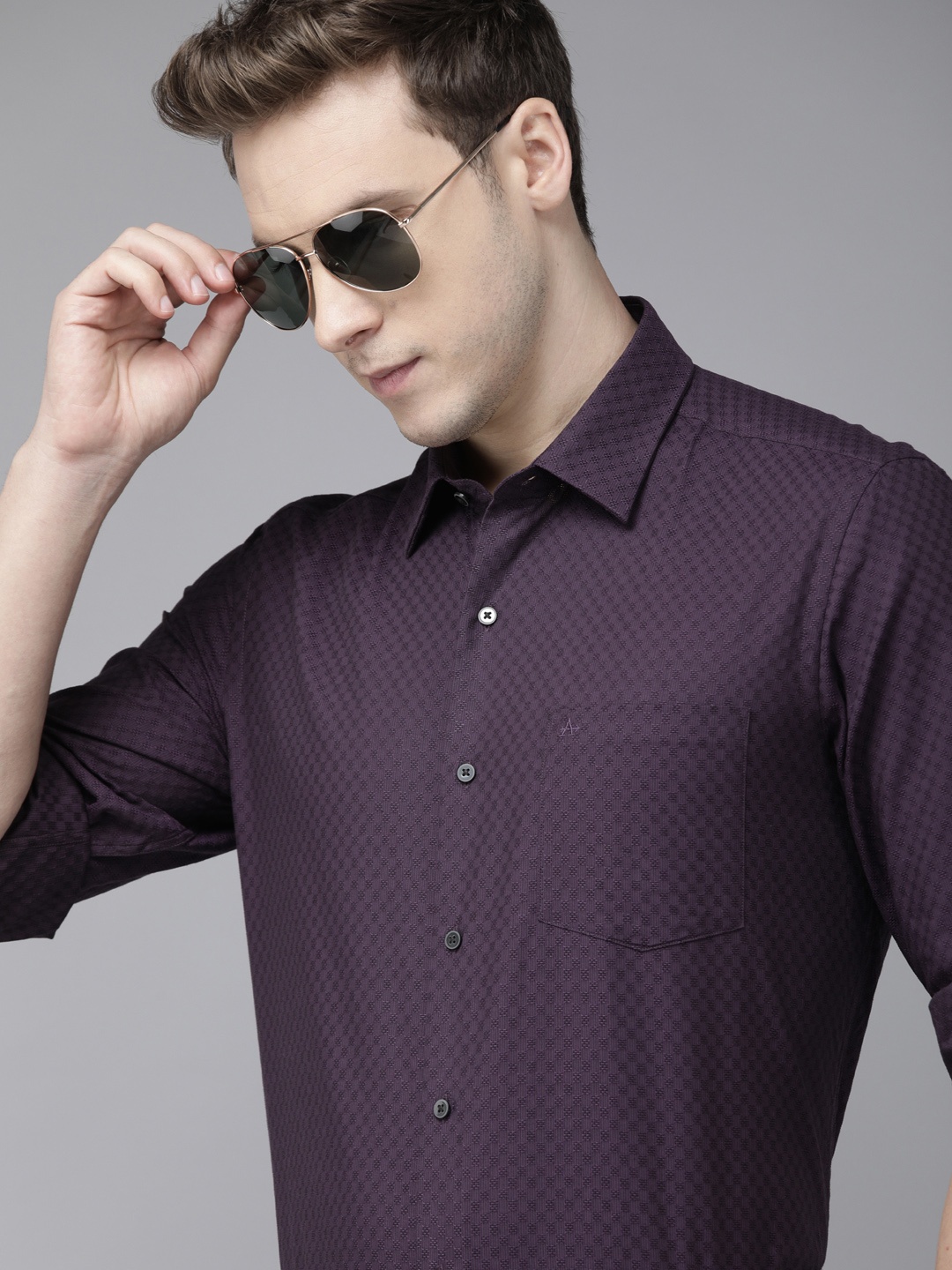 

Arrow New York Men Purple Slim Fit Opaque Formal Shirt