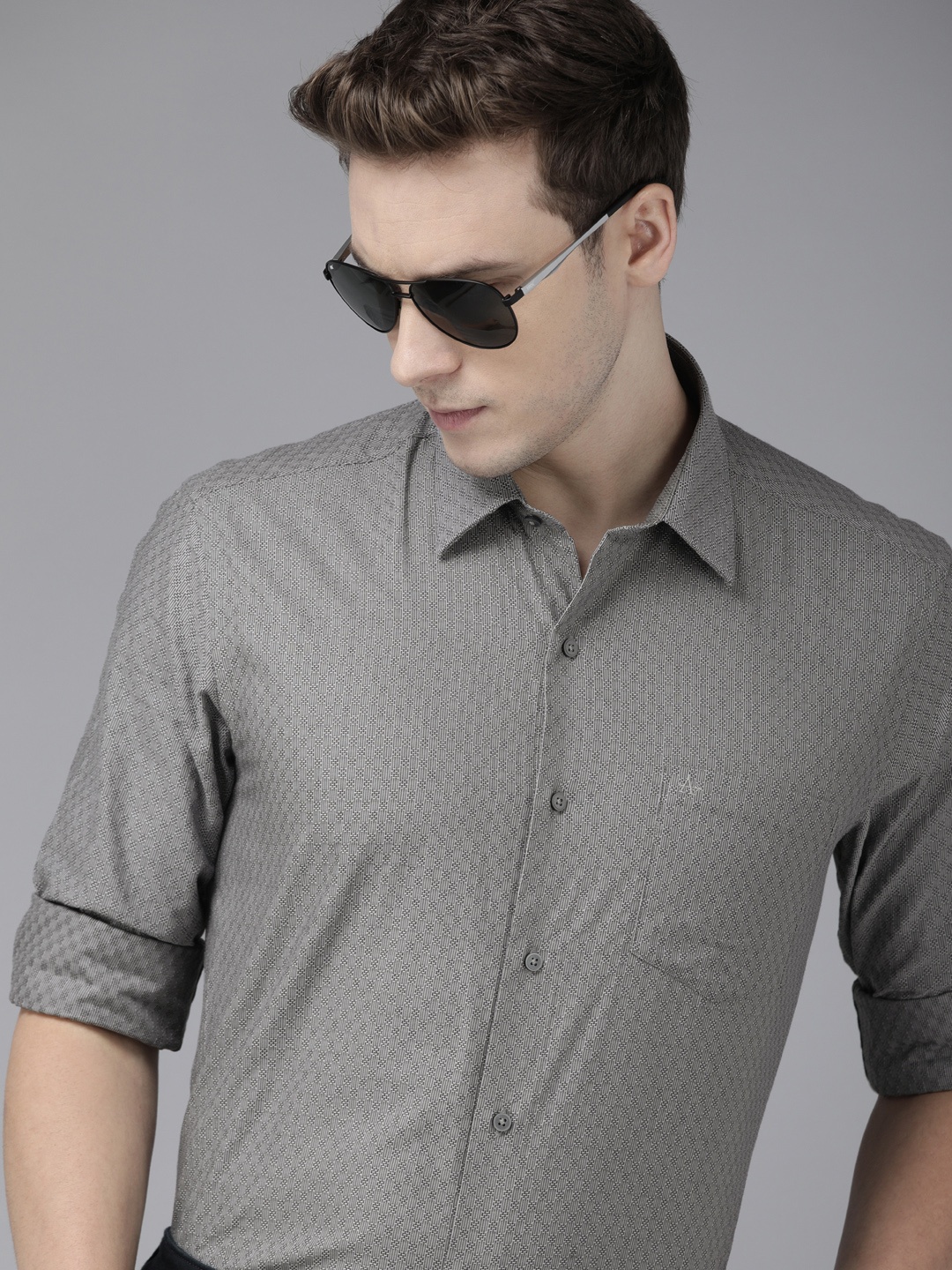 

Arrow New York Men Grey Slim Fit Opaque Formal Shirt