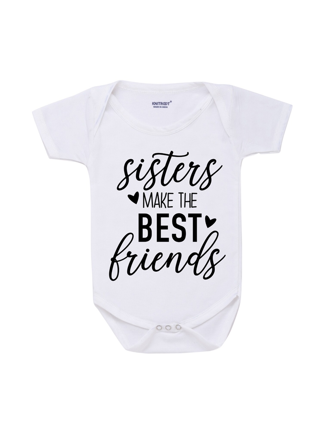 

KNITROOT Rakhi Collection Infant Kids White & Black Cotton Printed Bodysuit