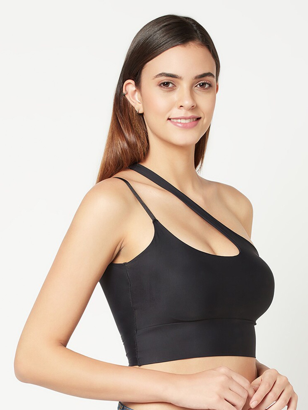 

Da Intimo Black Multiway Full Coverage Sports Bra DI-1318 BLACK-C21-Black