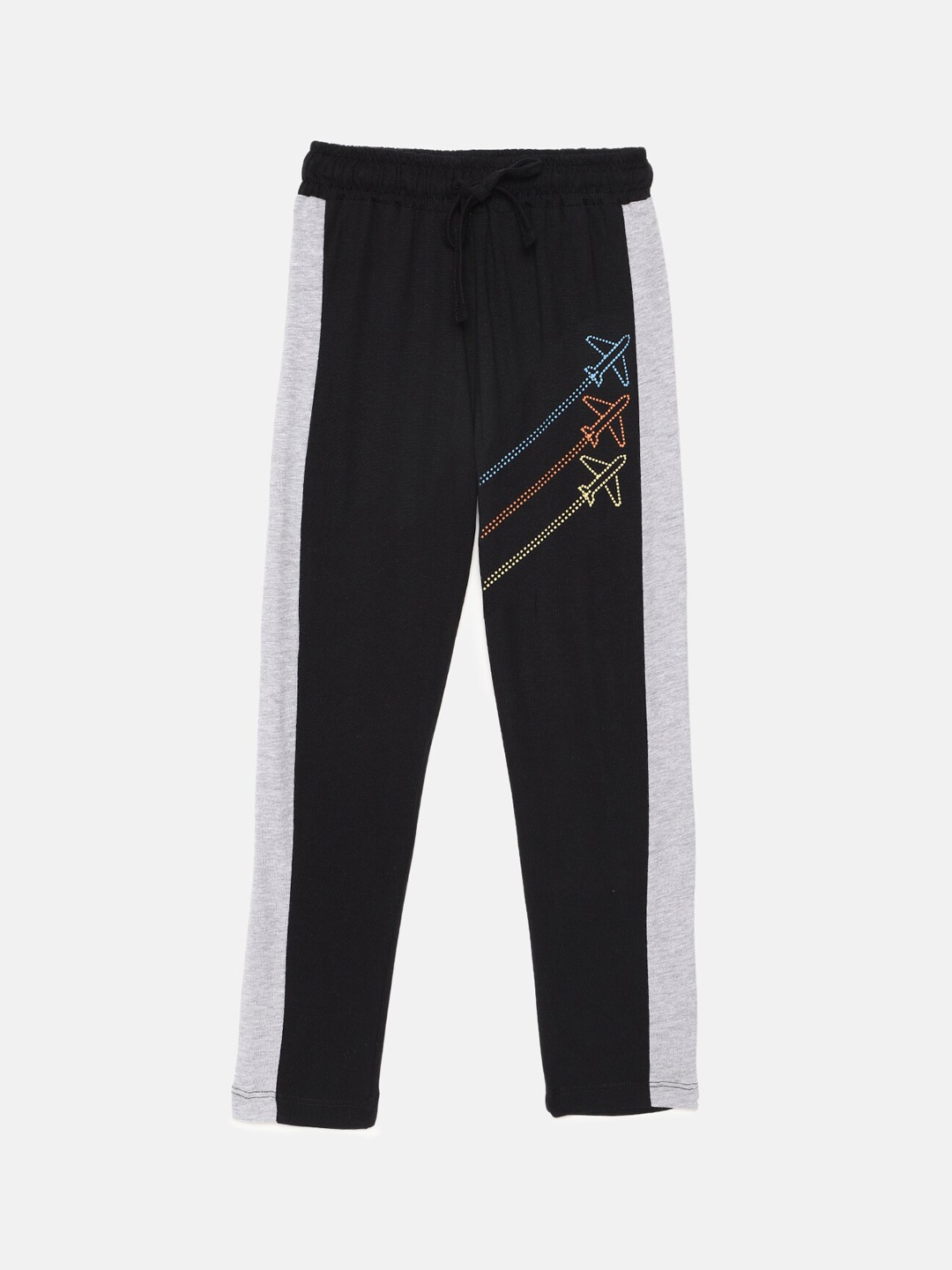 

mackly Boys Black & Grey Printed Cotton Lounge Pants