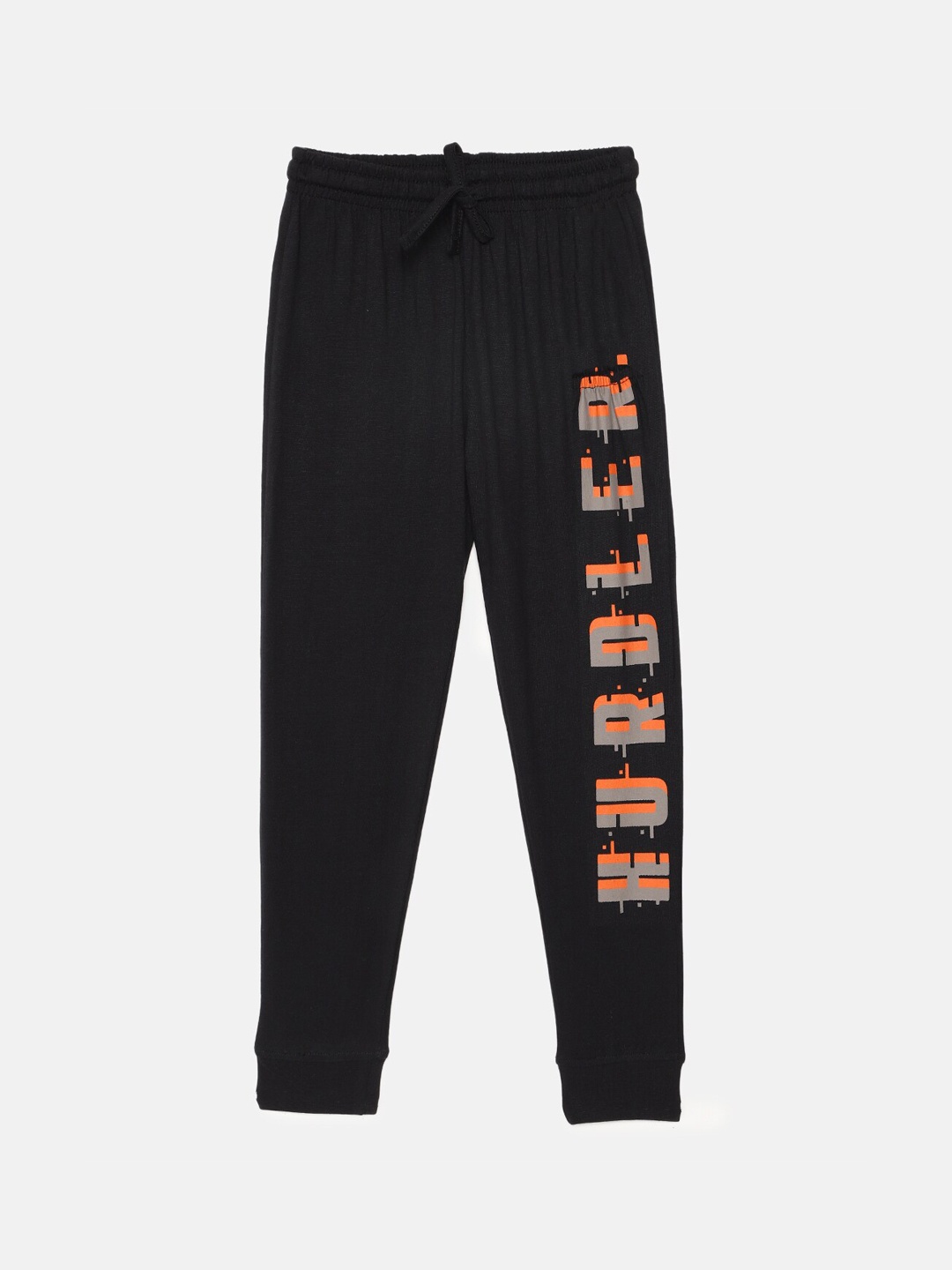 

mackly Boys Black & Grey Typography Print Cotton Lounge Pants