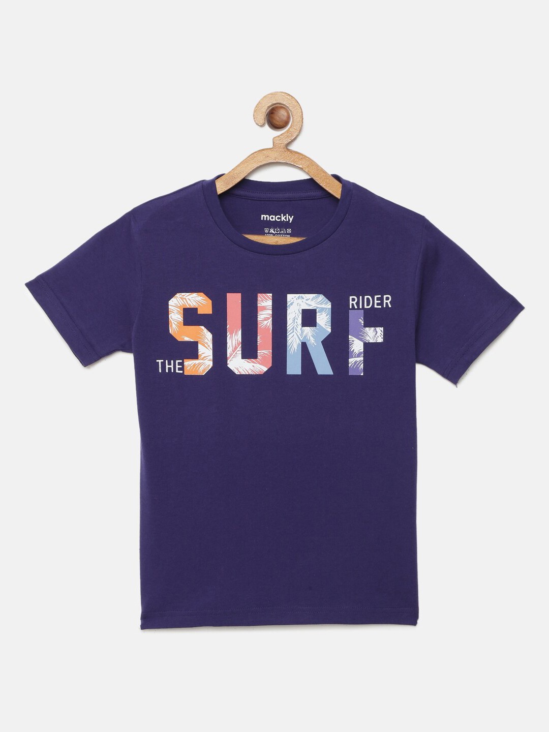 

mackly Boys Navy Blue & Pink Printed Cotton Lounge T-Shirt