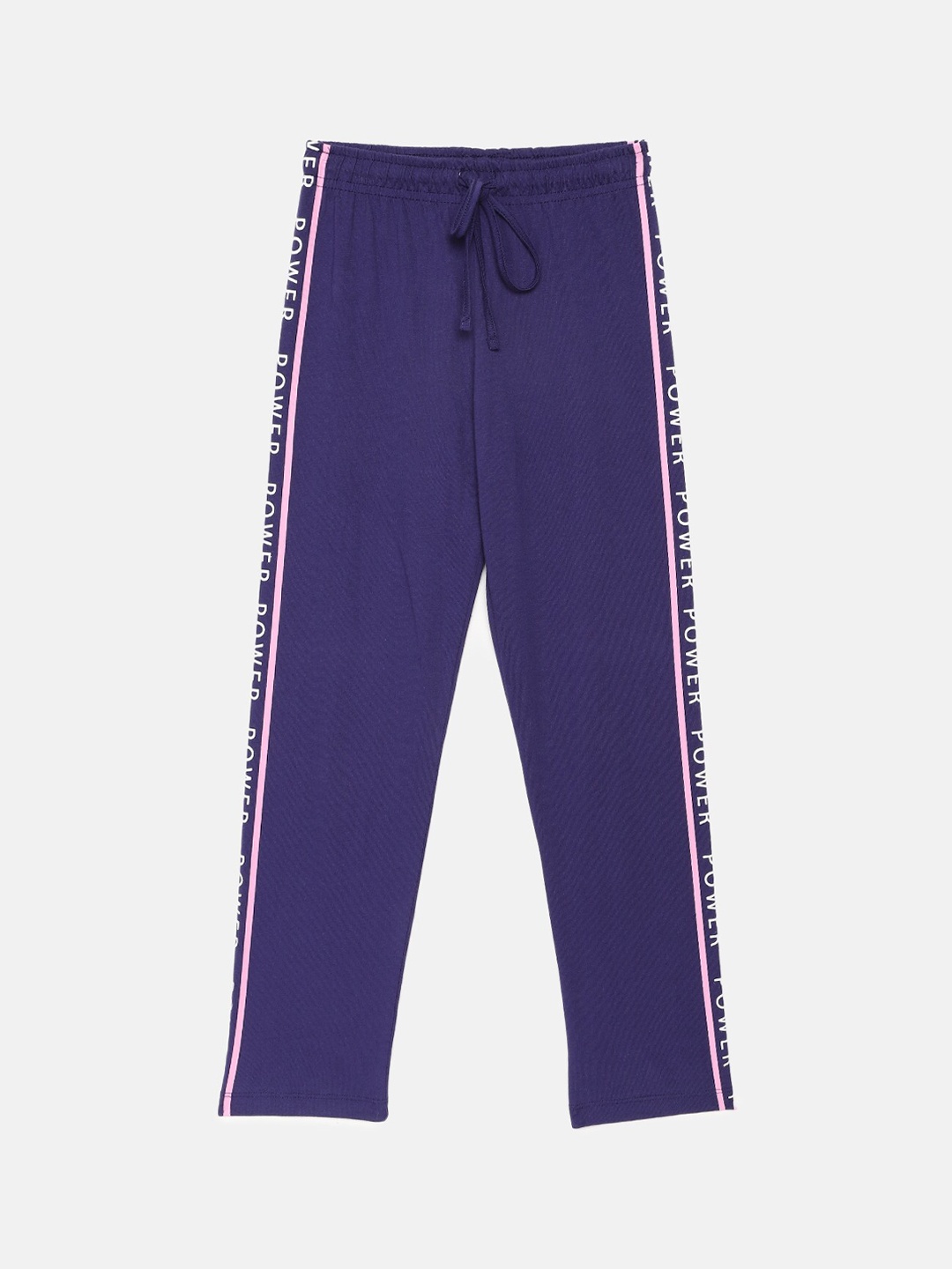 

mackly Girls Navy Blue & Pink Solid Cotton Lounge Pants