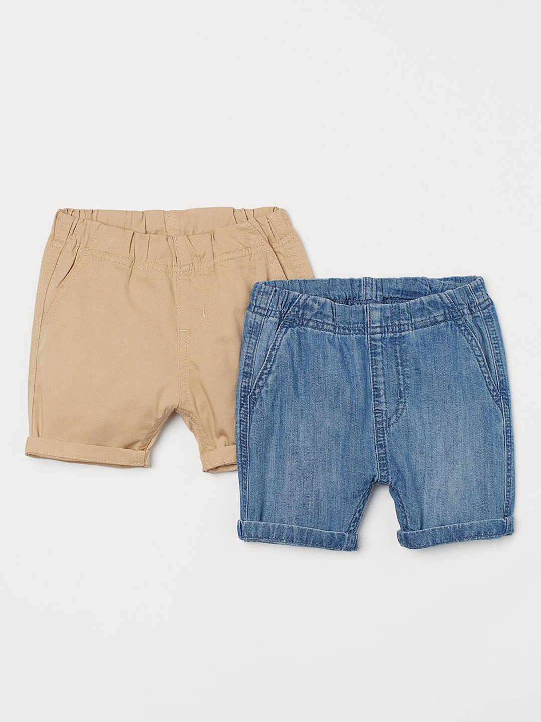 

H&M Boys Blue & Beige 2-pack cotton shorts