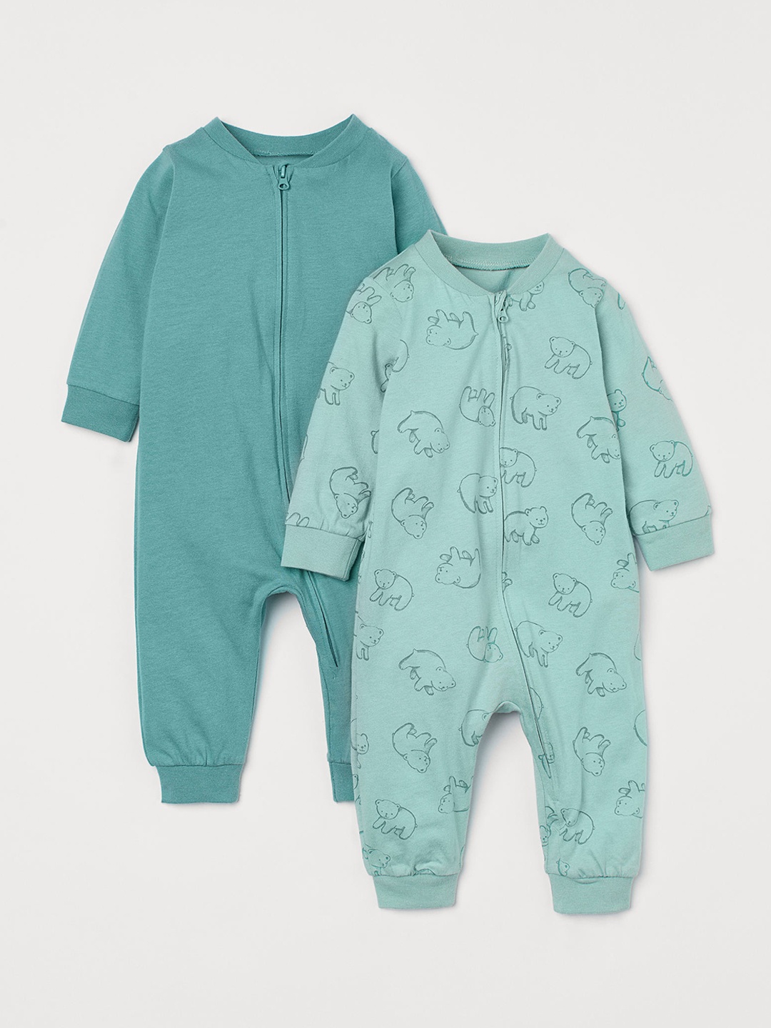 

H&M Girls Pack of 2 Zip-up Lounge Pants, Turquoise blue