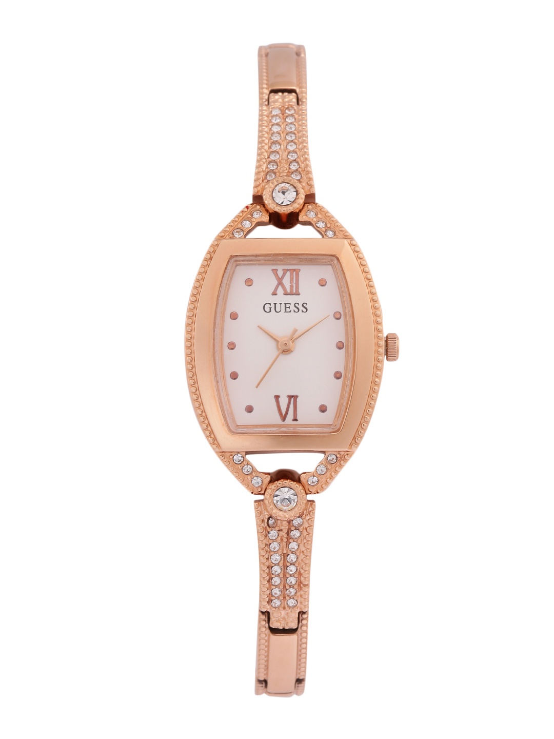 

GUESS Women White Embellished Analogue Watch GW0249L3, Off white