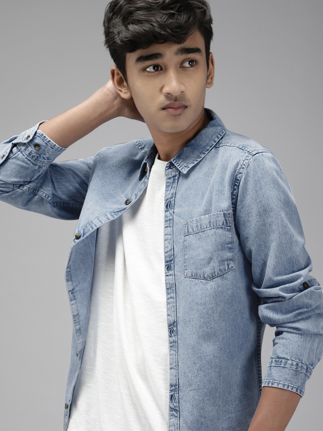 

UTH by Roadster Boys Blue Pure Cotton Casual Shirt