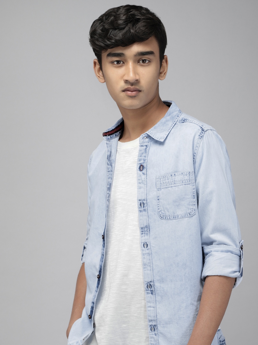 

UTH by Roadster Boys Blue Pure Cotton Casual Shirt