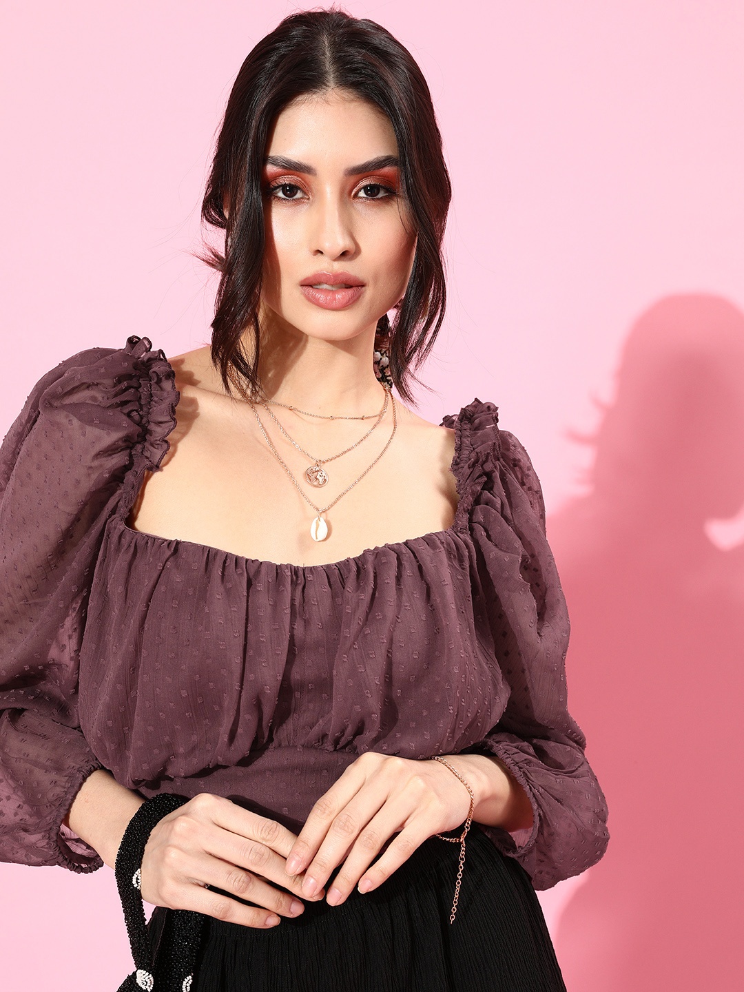 

plusS Women Pretty Pink Solid Top