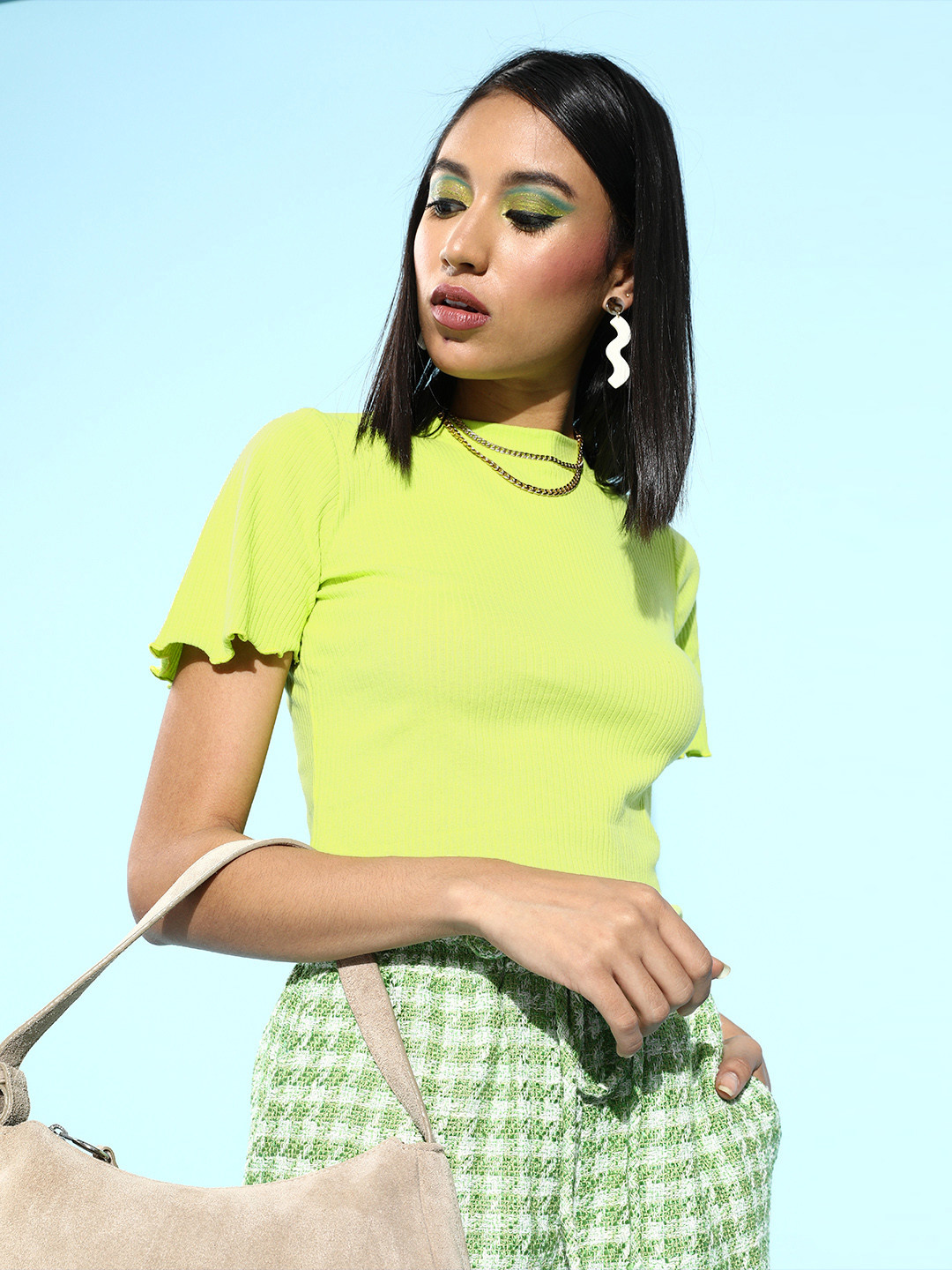 

plusS Women Gorgeous Green Sleek Top