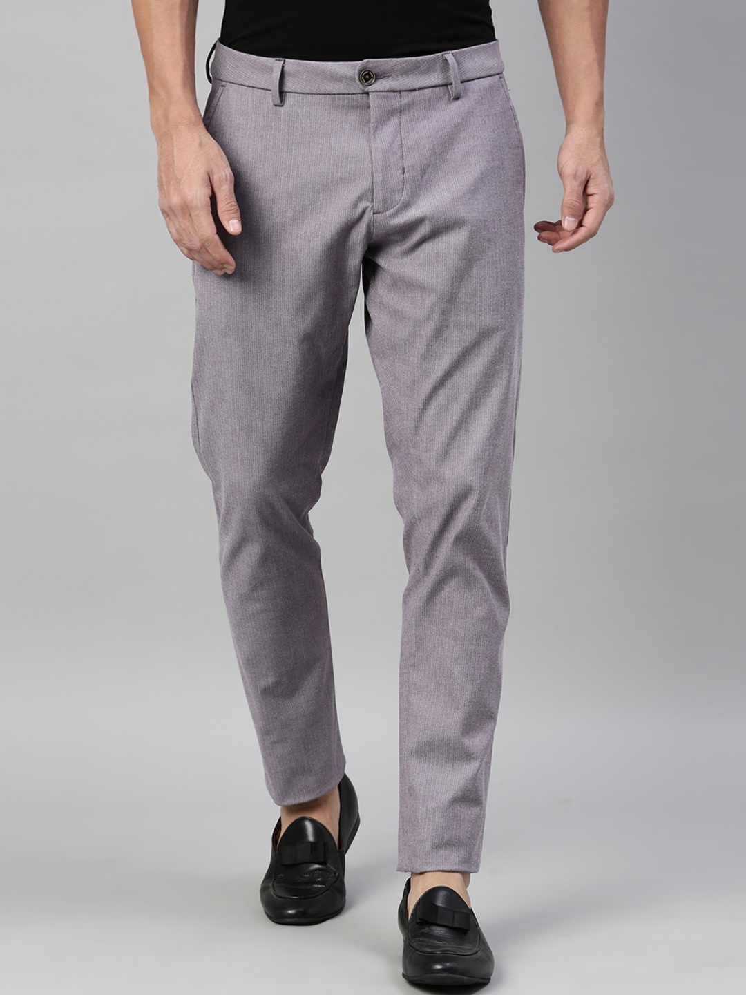 

RARE RABBIT Orlan Mid-Rise Textu Slim Fit Trouser, Purple