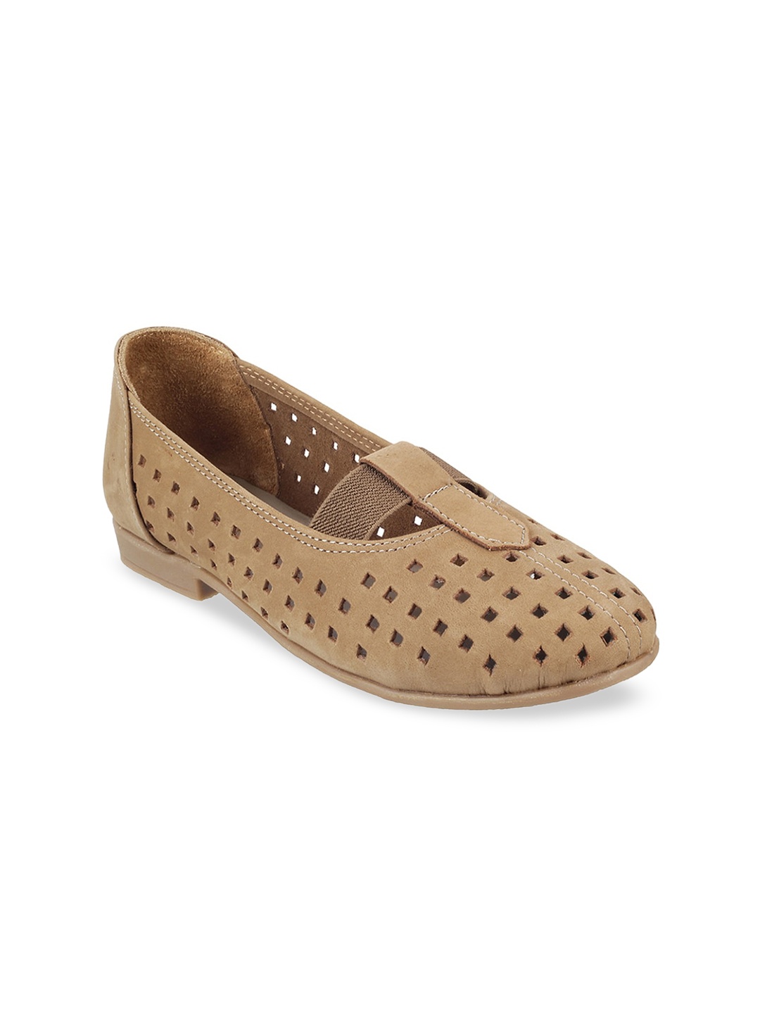 

Mochi Women Beige Ballerinas with Laser Cuts Flats