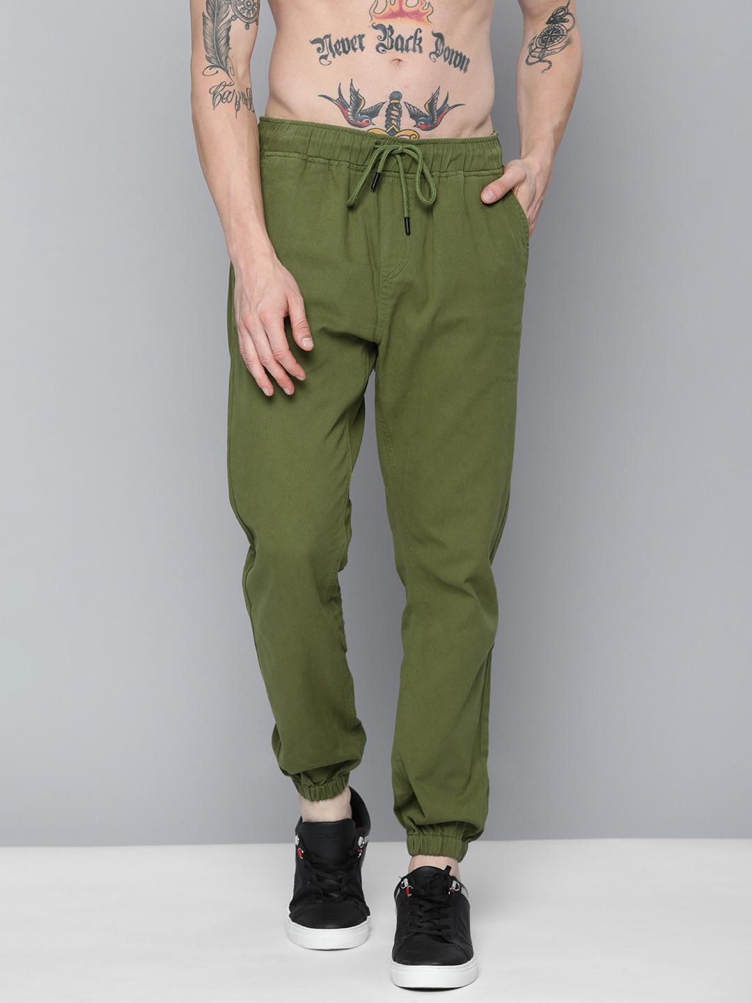 

HERE&NOW Men Green Joggers Trousers
