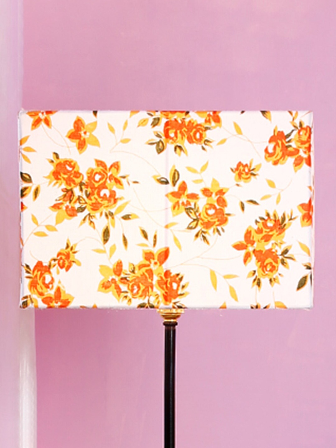 

Devansh Orange & Cream-Coloured Printed Fabric Traditional Floor Club Shade
