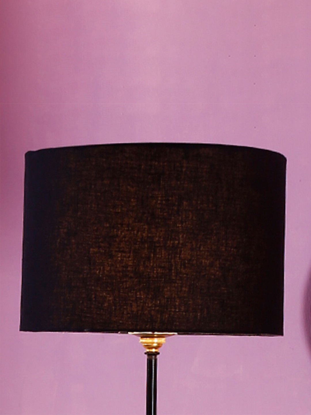 

Devansh Black & Gold-Toned Fabric Traditional Club Lamp Shade