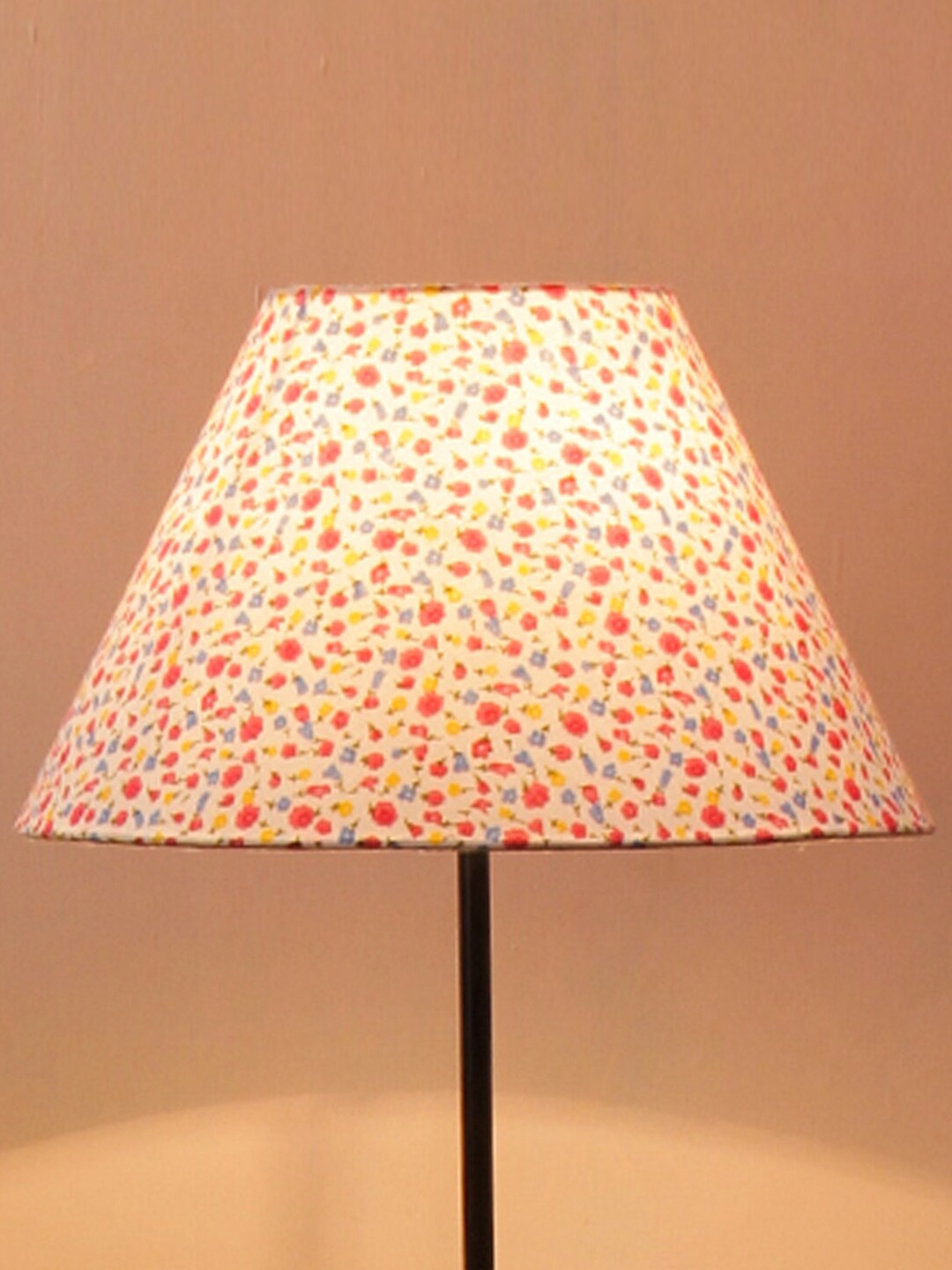 

Devansh White & Pink Printed Conical Cotton Club Lamp Shade