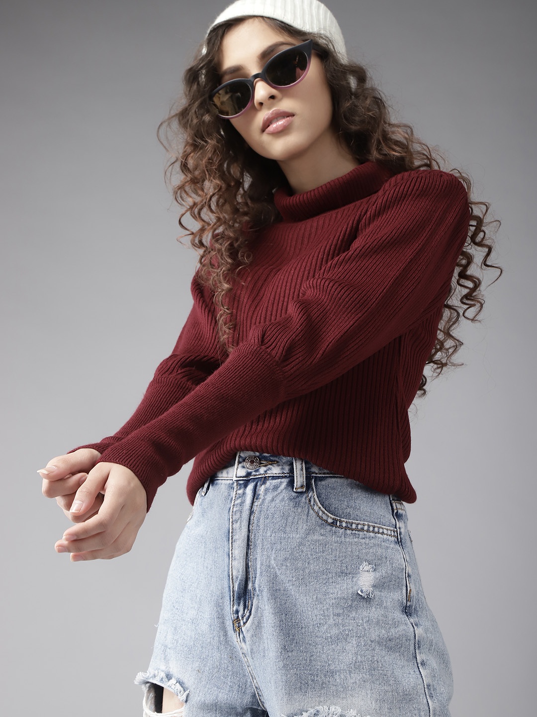 

UTH by Roadster Girls Burgundy RIbbed Pullover