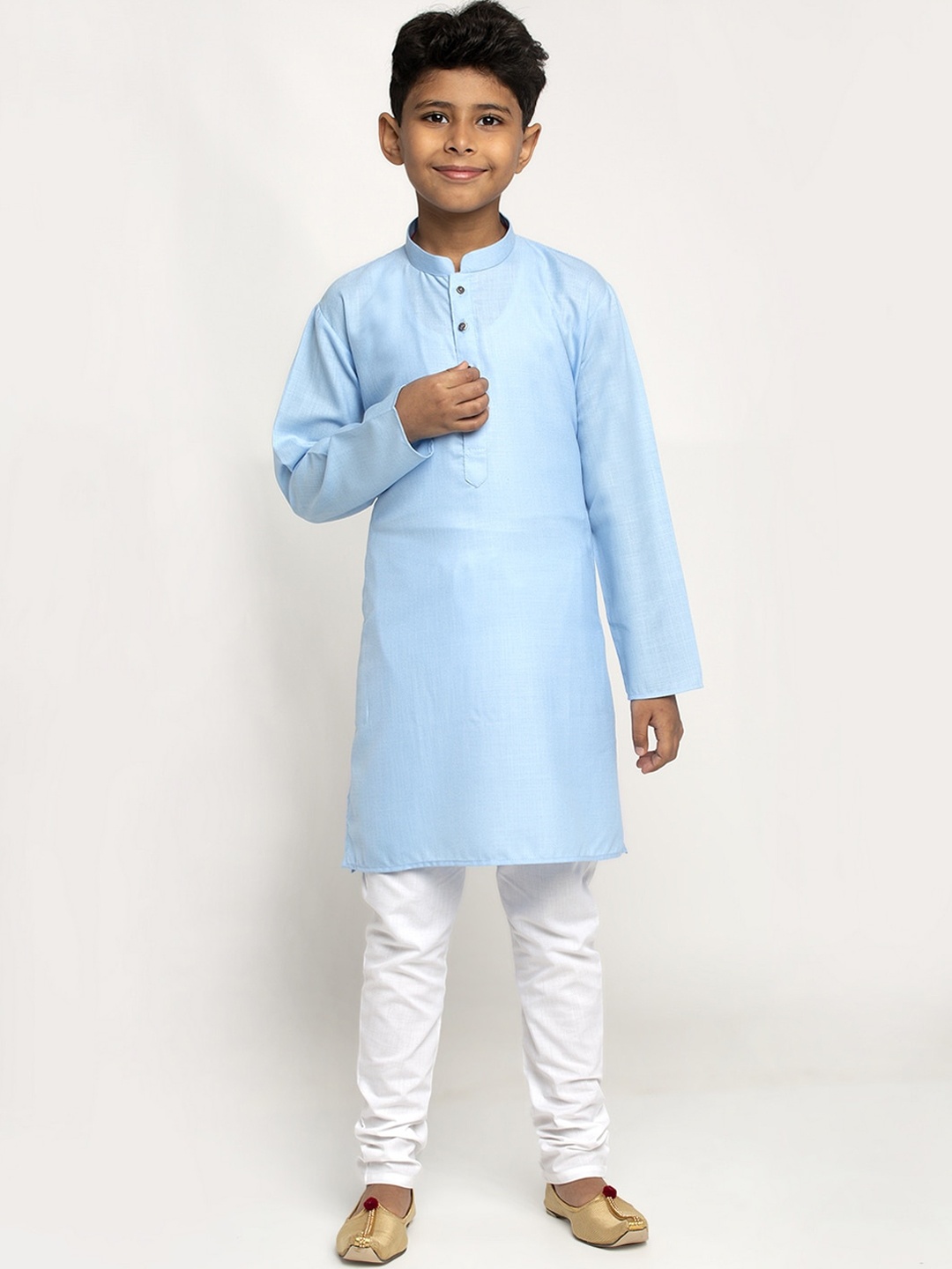 

KRAFT INDIA Boys Blue & White Kurta with Pyjamas