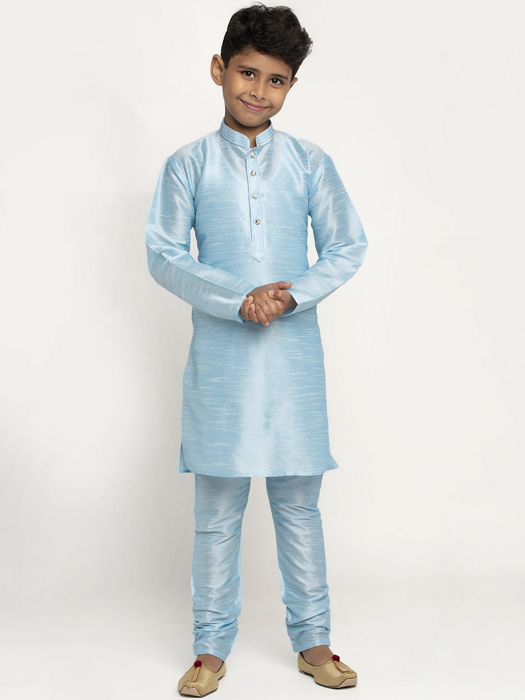 

KRAFT INDIA Boys Blue Regular Silk Kurta with Pyjamas