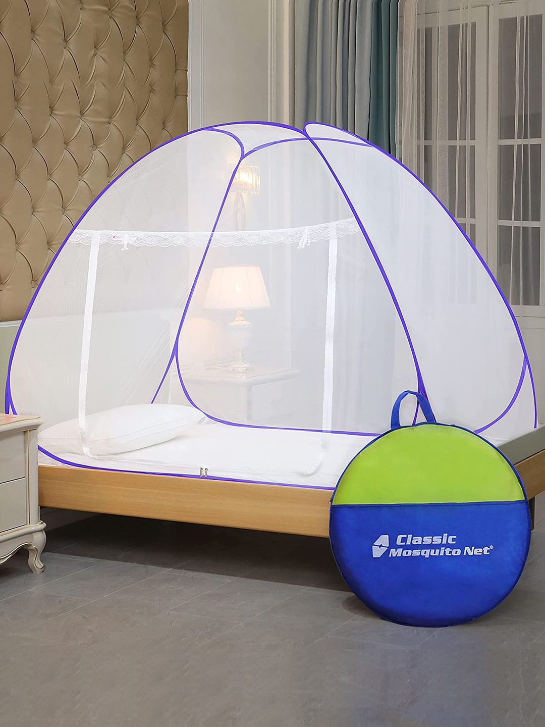 Classic Mosquito Net Purple & White Sheer Single Size Bed Mosquito Net