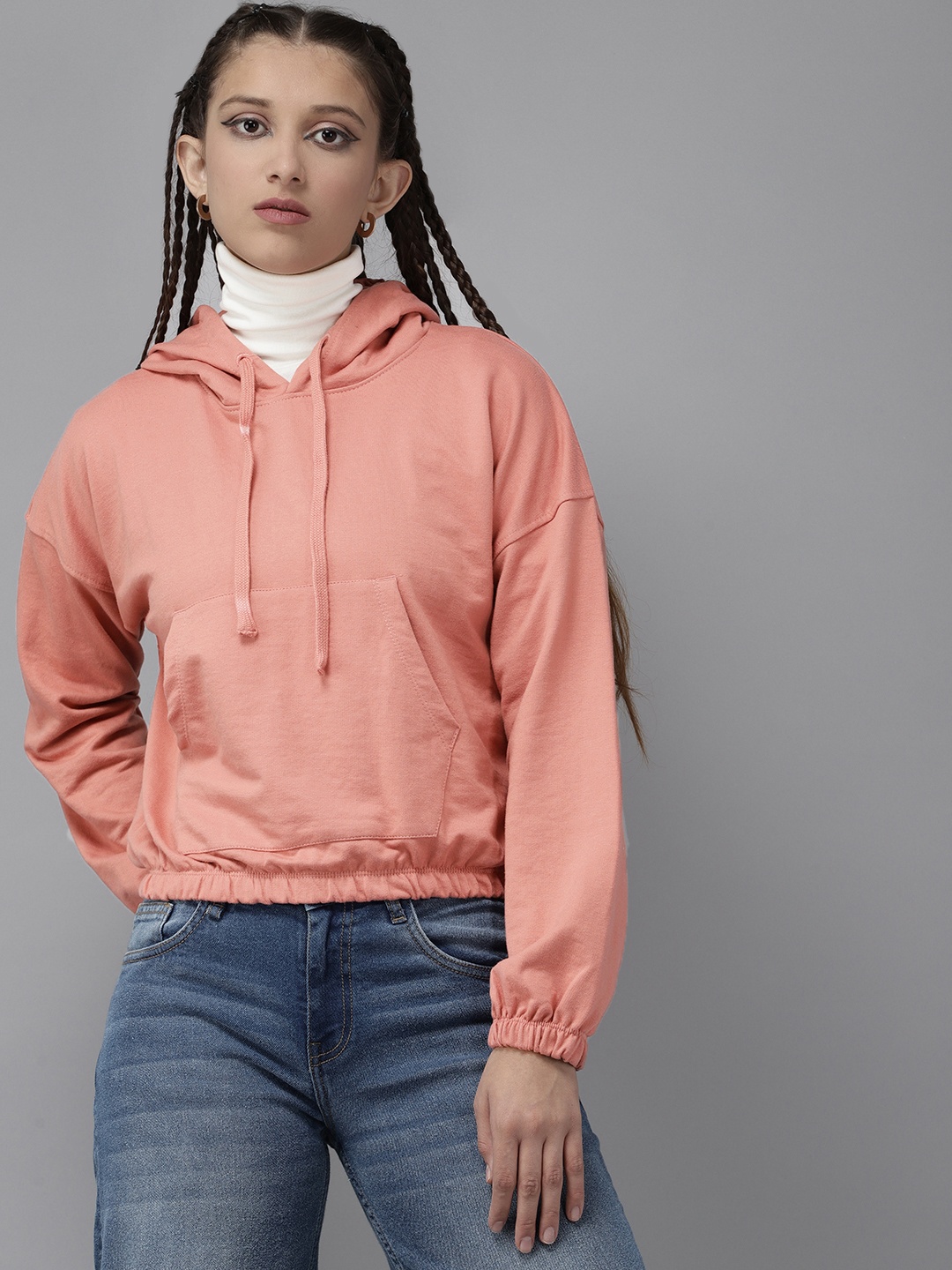 

UTH by Roadster Girls Peach-Coloured Hooded Sweatshirt