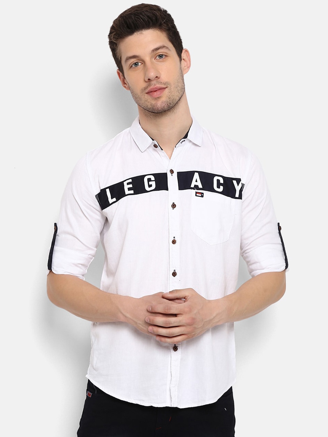 

V2 Value & Variety Men White Printed Casual Shirt
