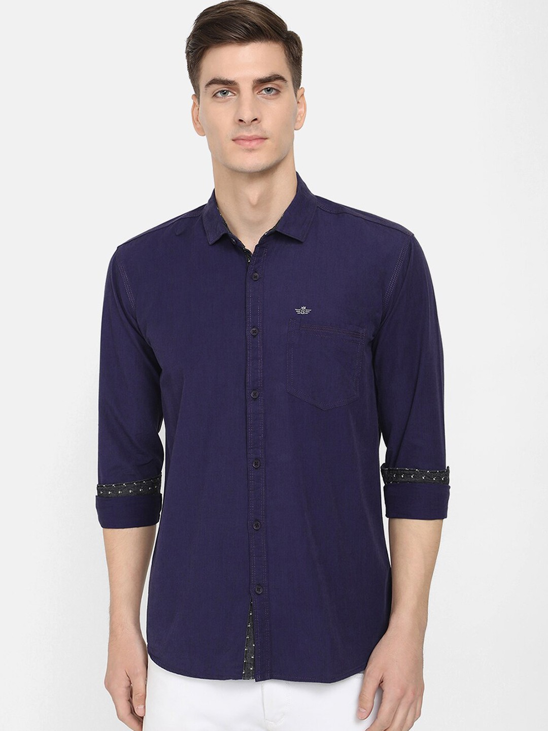 

V2 Value & Variety Men Navy Blue Casual Shirt