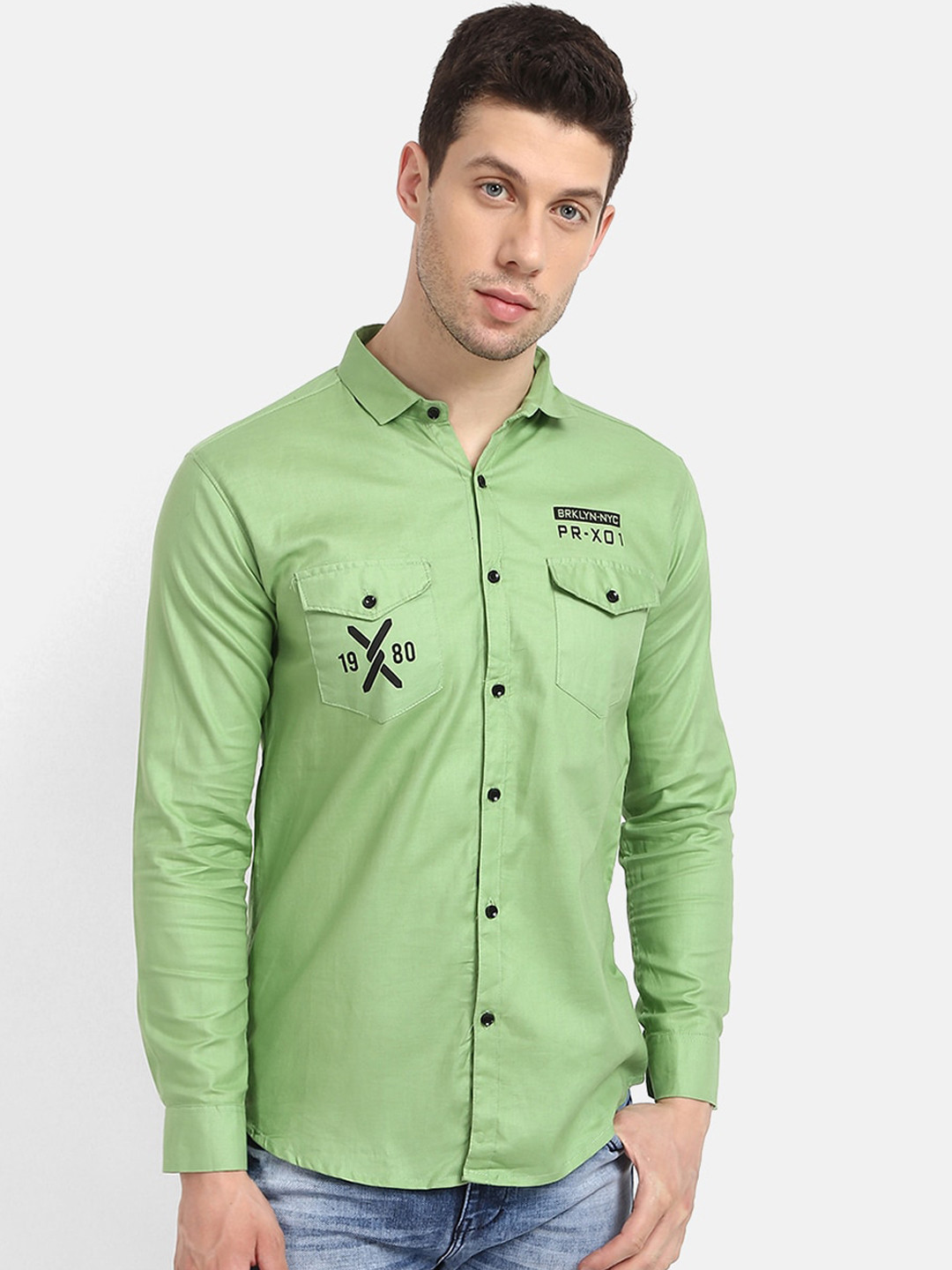 

V2 Value & Variety Men Green Casual Shirt