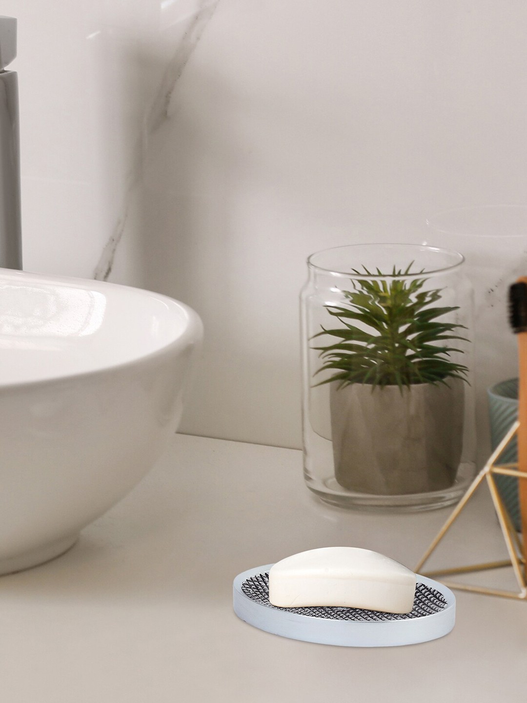 

OBSESSIONS Charcoal Grey Solid Soap Dish With Hole