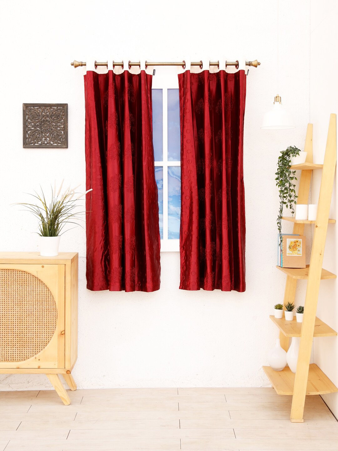 

Ariana Maroon Set of 1 Window Curtain