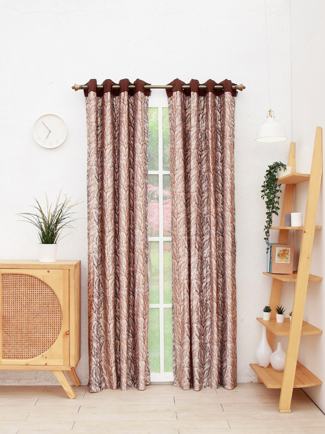 

Ariana Brown Set of 2 Floral Door Curtain