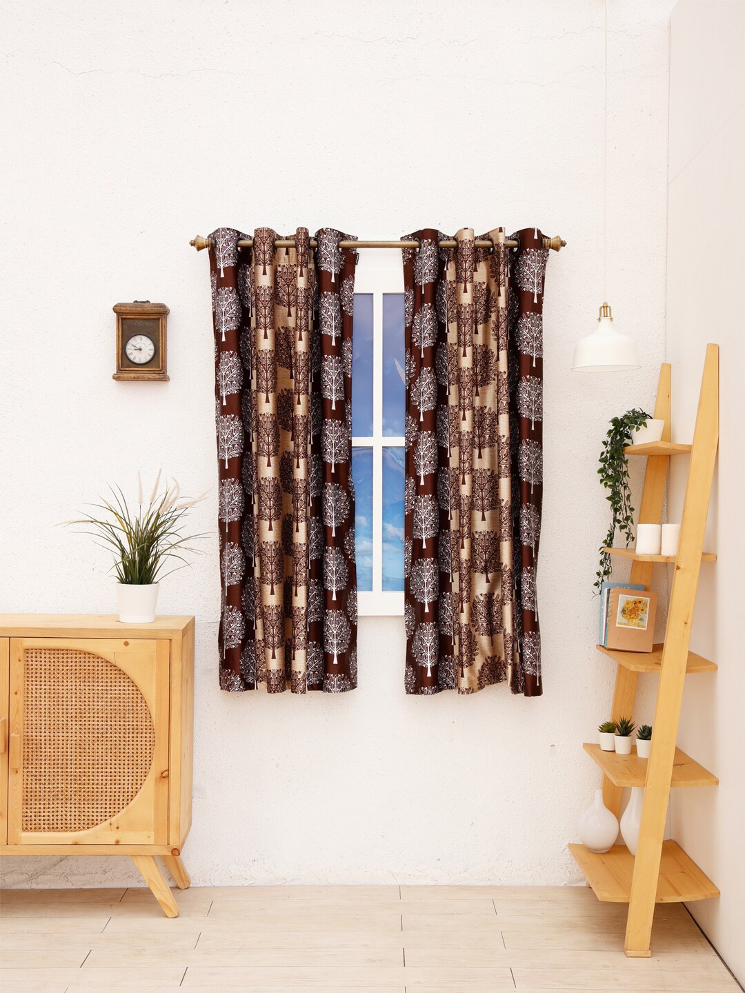 

Ariana Brown & Beige Set of 2 Ethnic Motifs Window Curtain