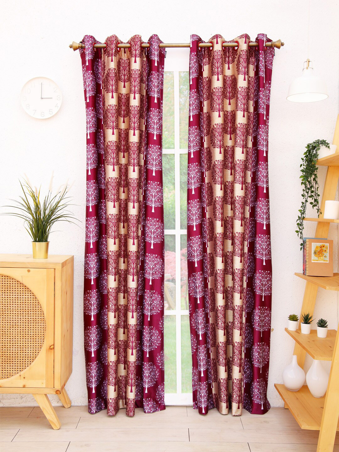 

Ariana Purple Set of 2 Floral Door Curtain