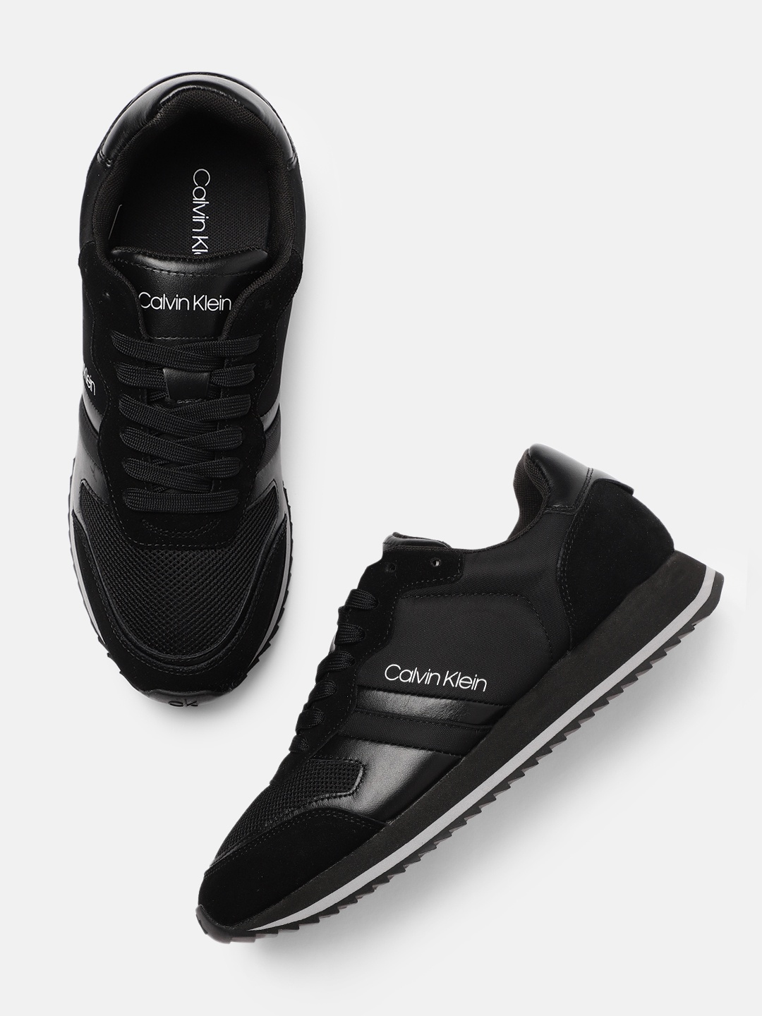 

Calvin Klein Men Black Textured Suede Sneakers