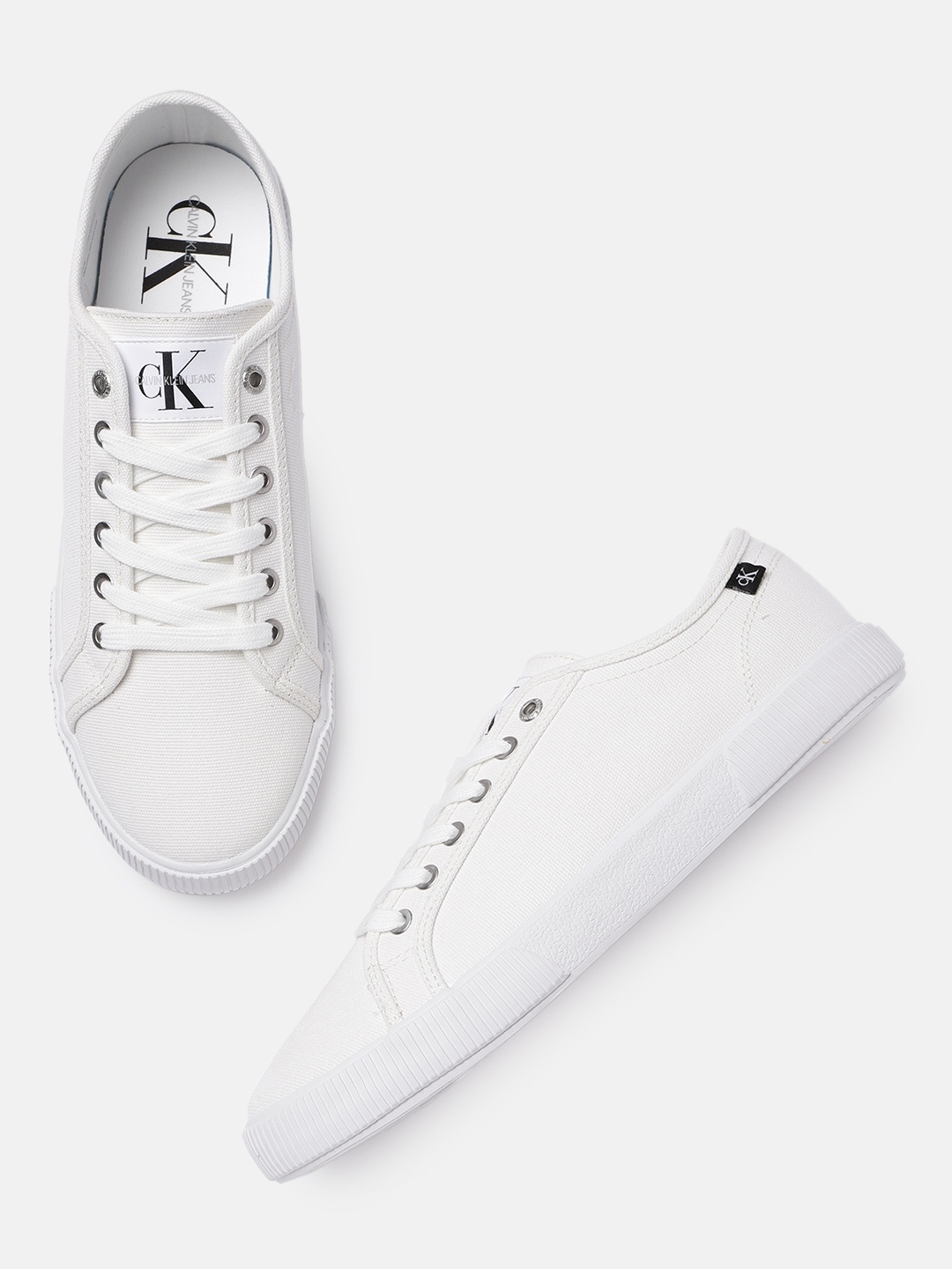 

Calvin Klein Men White Vulcanized Sneakers