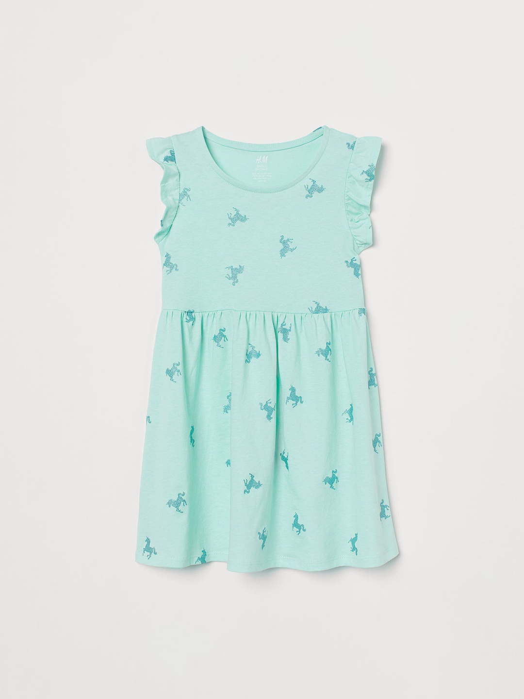

H&M Girls Turquoise Blue Jersey dress
