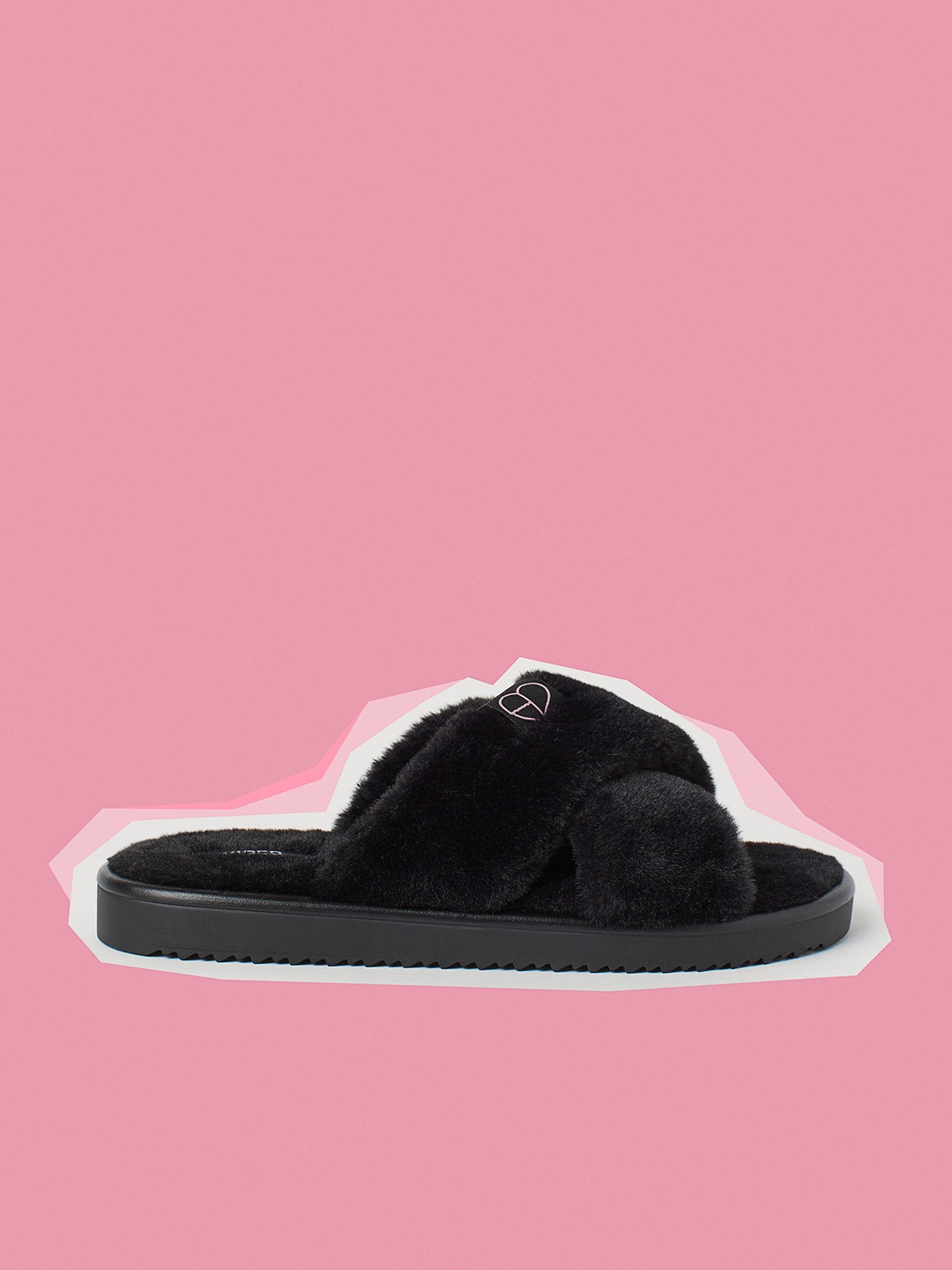 

H&M Women Black Faux Fur Slippers