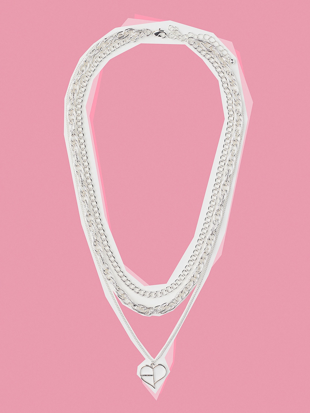 

H&M Women Silver-Toned Three-Strand Necklace