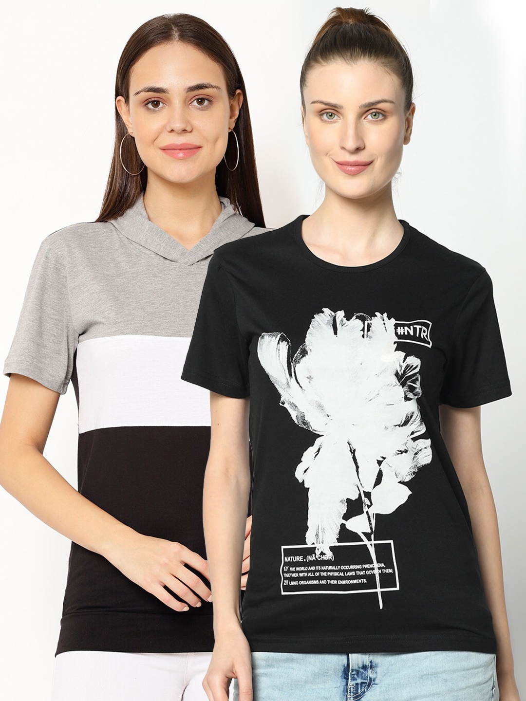 

VIMAL JONNEY Women Black Printed T-shirt