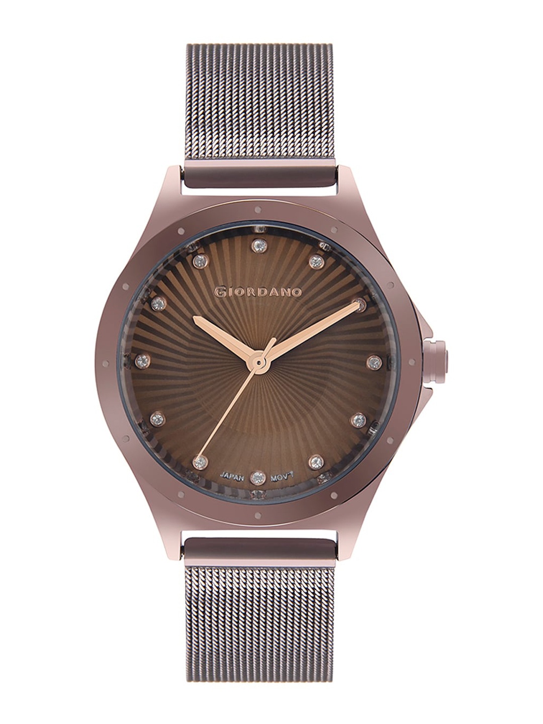 

GIORDANO Women Brown Dial & Gunmetal Toned Bracelet Style Straps Analogue Watch GD-2045-11