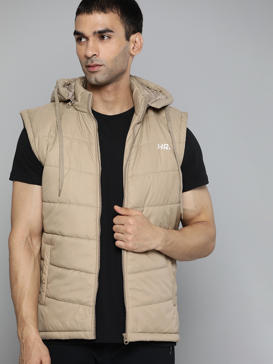 

HRX by Hrithik Roshan Men Beige Solid Padded Jacket