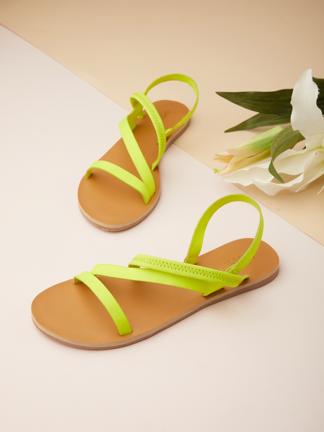 

Tokyo Talkies Women Lime Green Open Toe Flats