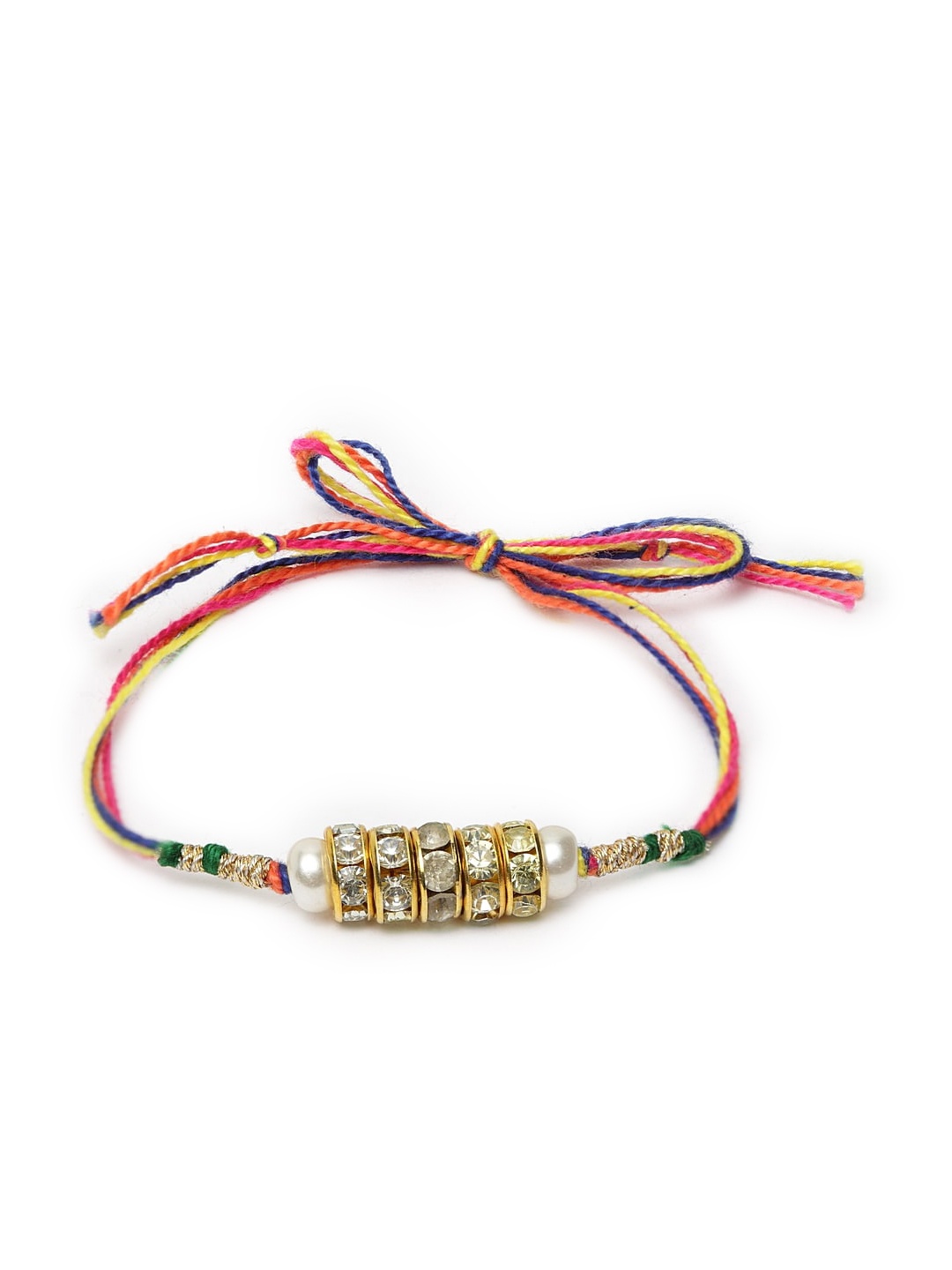 

DUGRISTYLE Men Multicoloured AD Studded & Beaded Rakhi, Multi